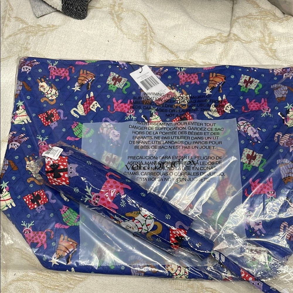 Vera Bradley Grand Tote Colorful Animal Print Tote Bag and umbrella